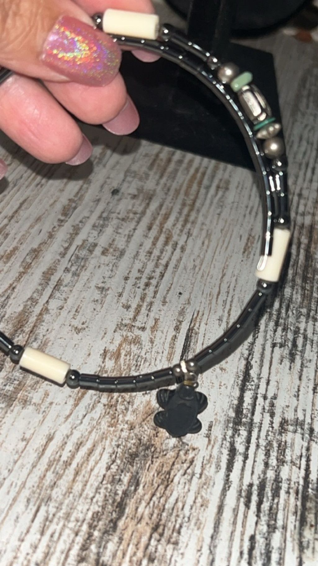 The Unbranded Brand Women's Unbranded Turtle Charm Beaded Necklace One Size Blac Size ONE SIZE - 3 Thumbnail