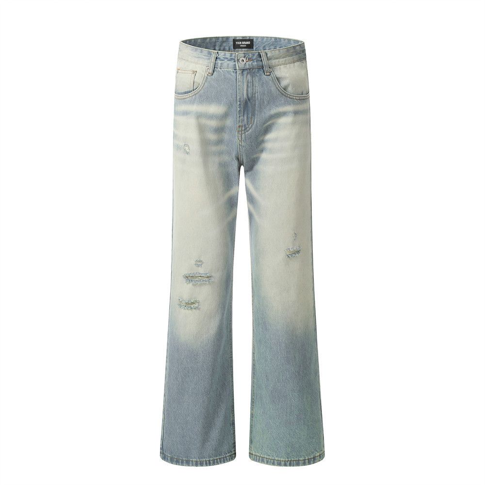 Japanese Brand × Jean Washed Vintage Men's Loose Casual Ripped Jeans Size US 32 / EU 48 - 1 Thumbnail