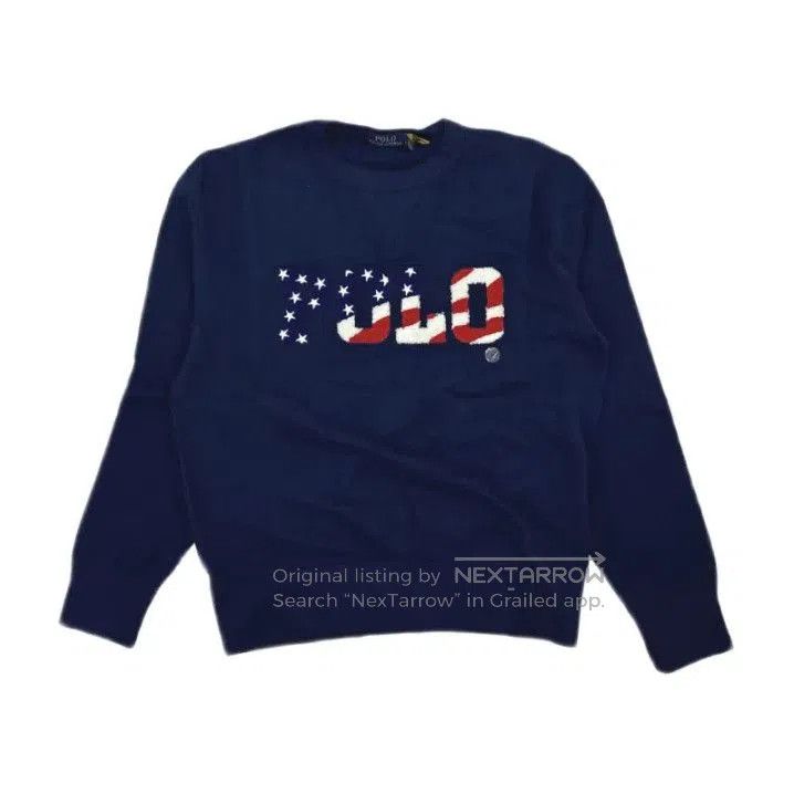 Polo Ralph Lauren Polo Ralph Lauren Navy Flag Logo Crewneck Sweatshirt. Size US M / EU 48-50 / 2 - 1 Thumbnail