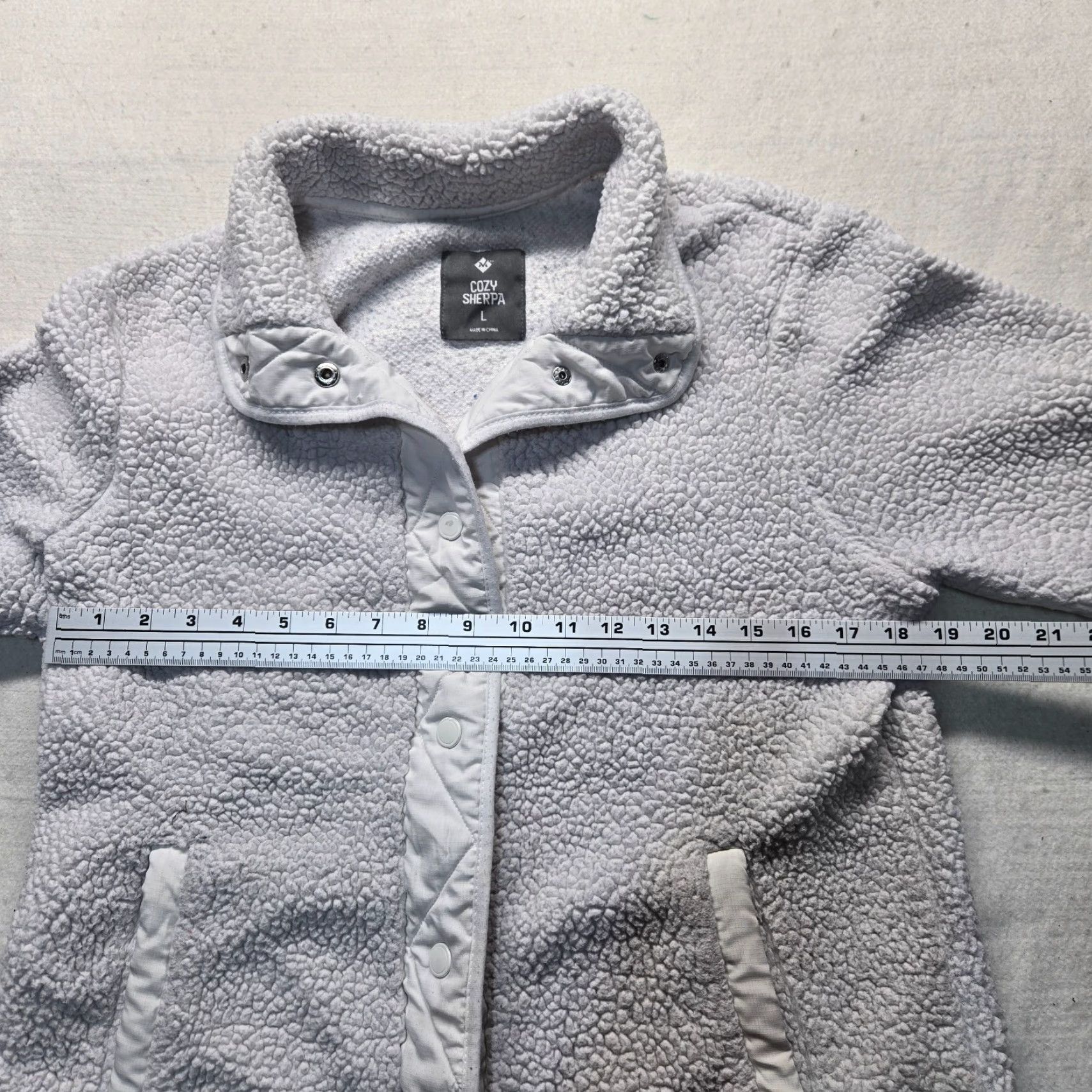 Vintage Member's Mark Cozy Sherpa Snap Button Fleece Sweater White Adult Women's L Large Size L / US 10 / IT 46 - 6 Thumbnail