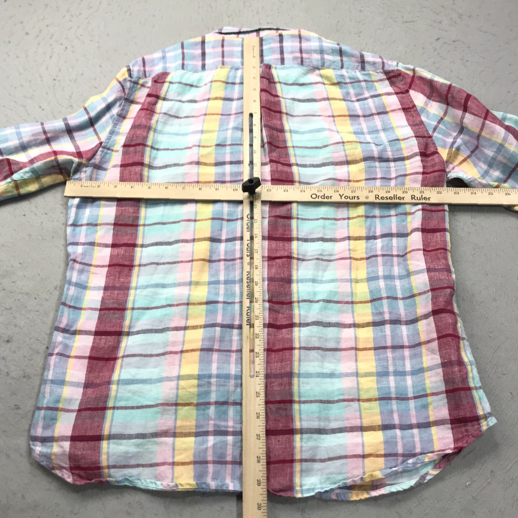 J.Crew J.CREW Shirt Mens Large Slim Colorful Plaid Irish Linen Button-Up Casual Size US L / EU 52-54 / 3 - 7 Thumbnail