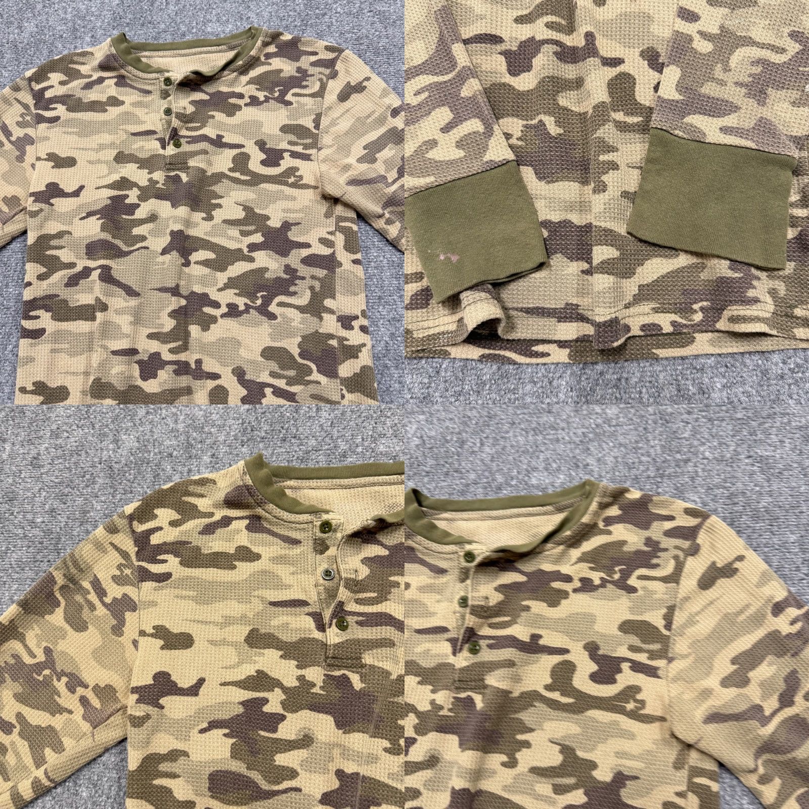 The Unbranded Brand The Unbranded Brand Camouflage Thermal Long Sleeve Shirt Mens L Multicolor 1/4 Button Up Stained Pullover Size US L / EU 52-54 / 3 - 8 Thumbnail