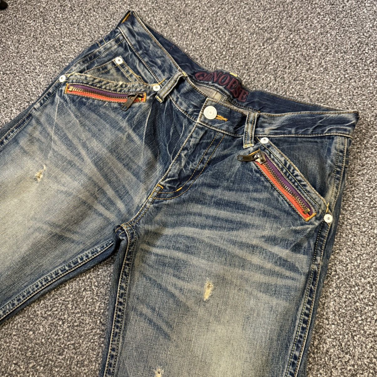 Affliction 🔥🇯🇵 Japanese Distressed Genoese Multi Pocket Denim Size US 34 / EU 50 - 3 Thumbnail