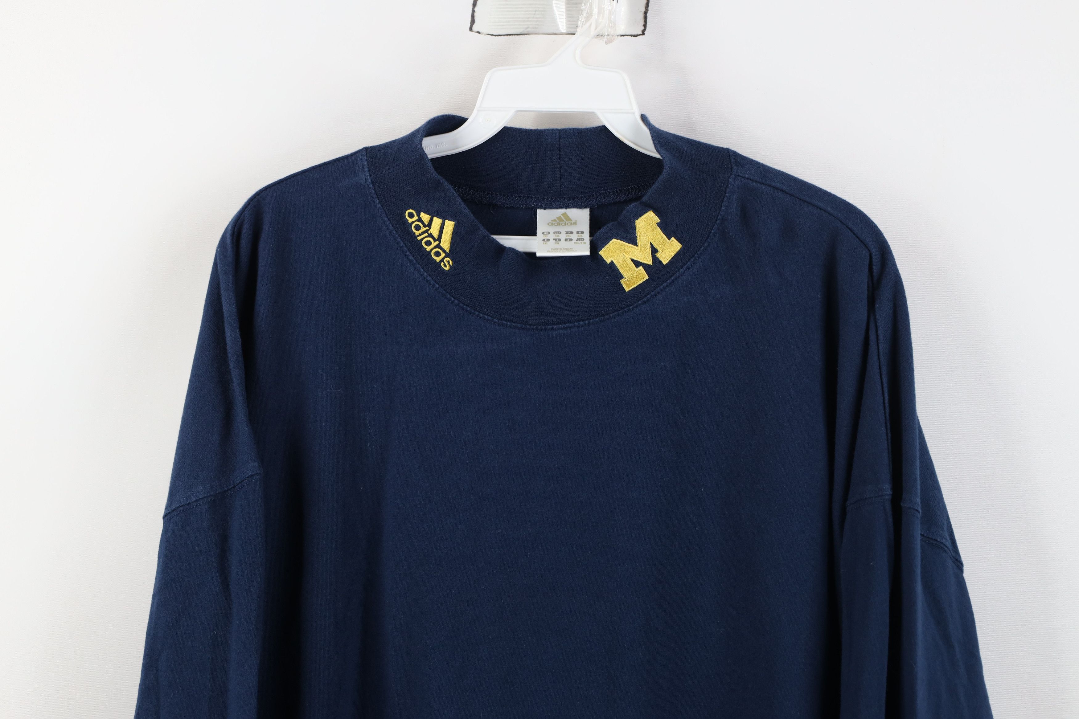 Adidas Vintage Adidas University of Michigan Long Sleeve T-Shirt Size US XXL / EU 58 / 5 - 2 Thumbnail