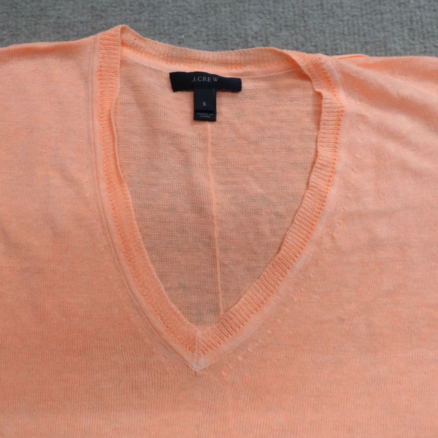 J.Crew J.Crew Womens Sweater Small Pink Linen V-Neck Knit Pullover Dolman Sleeve Womens 50s? Size S / US 4 / IT 40 - 2 Thumbnail
