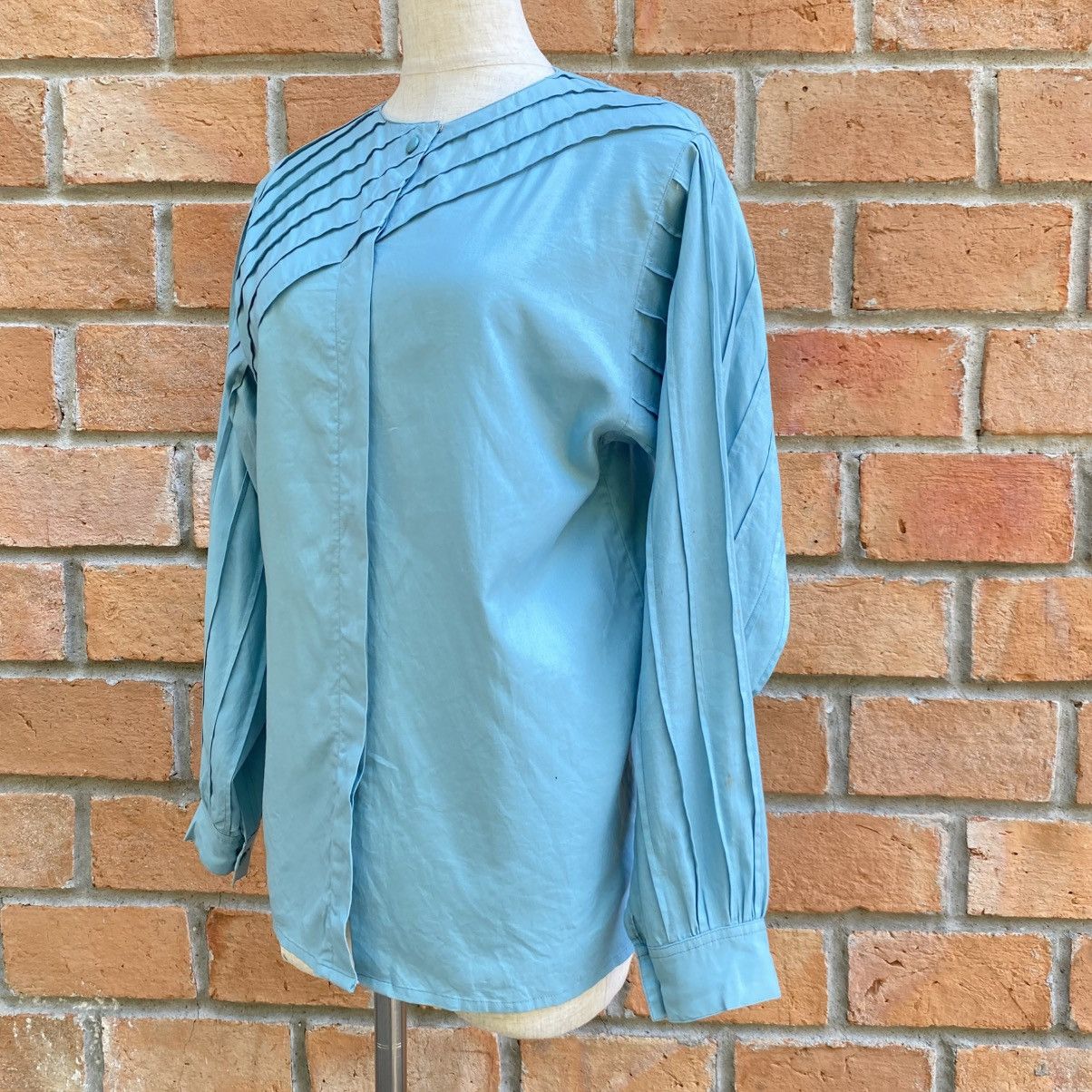 Dior Christian Dior Light Blue Button Cuff Blouse Size M / US 6-8 / IT 42-44 - 19 Thumbnail