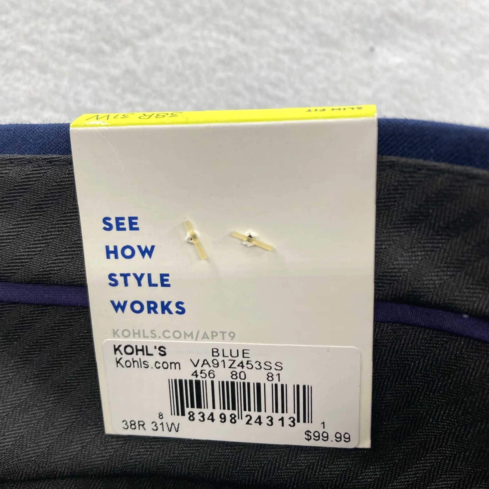 Apt. 9 Apt. 9 Premier Flex Dress Pants Mens 31x32 Slim Blue Striped Career Dress Pants Men Slim Fit Blue Striped Size US 31 - 5 Thumbnail