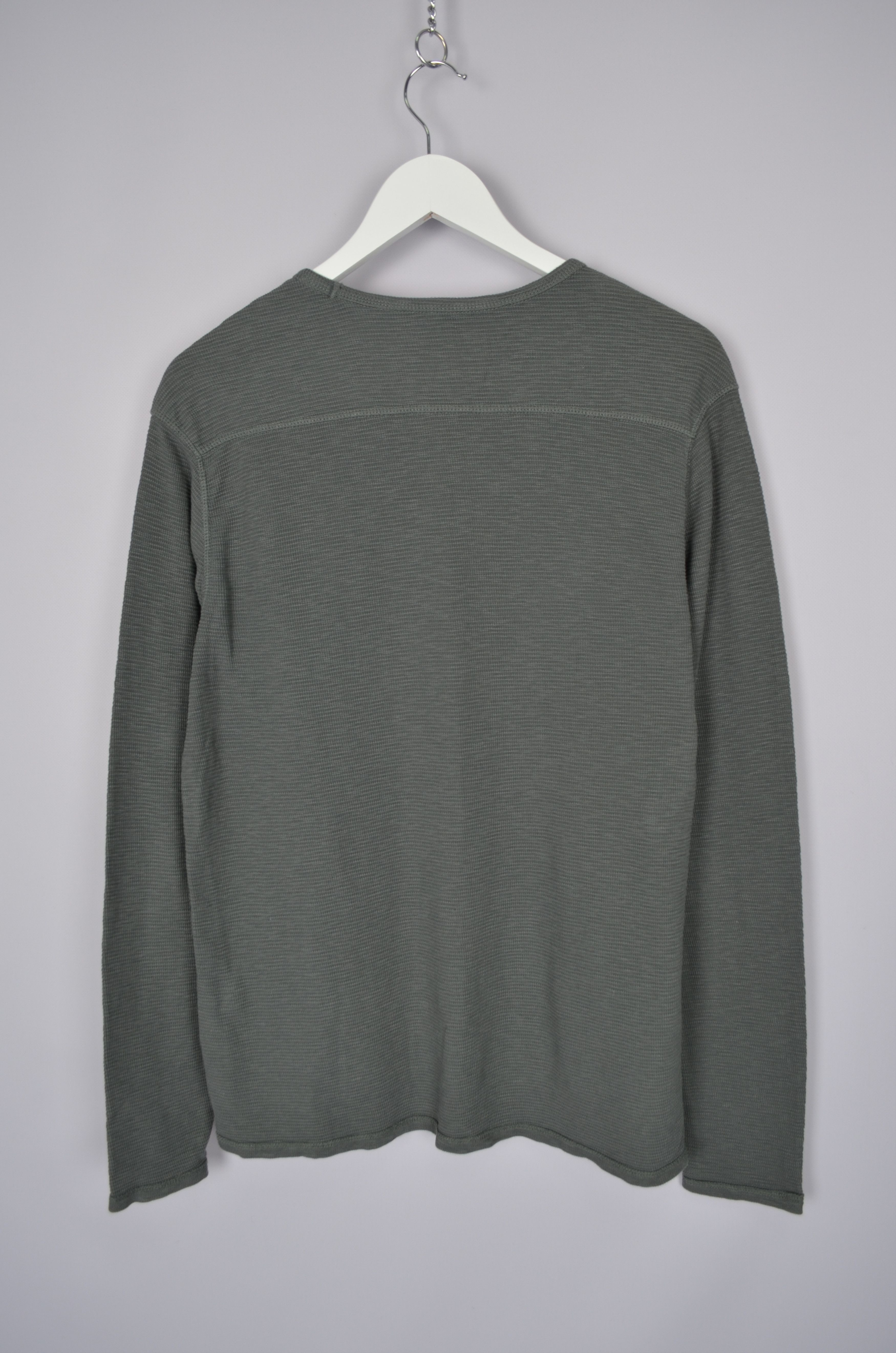 Allsaints × Designer AllSaints Clash Longsleeve Waffle Crew Neck Jumper Khaki Size US M / EU 48-50 / 2 - 5 Thumbnail
