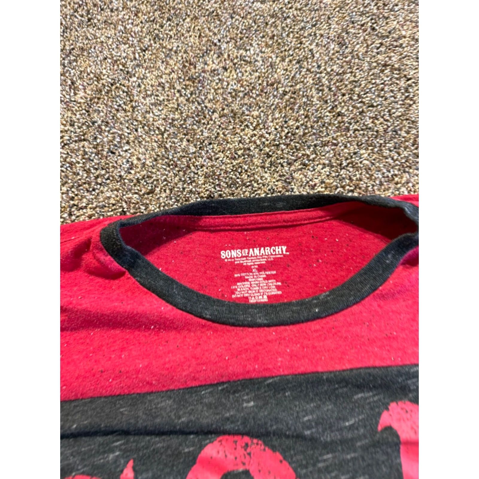 Vintage Sons Of Anarchy Mens Shirt XL Red Long Sleeve Cotton Blend SOA T-Shirt Crew Neck Graphic Print Size US XL / EU 56 / 4 - 3 Thumbnail