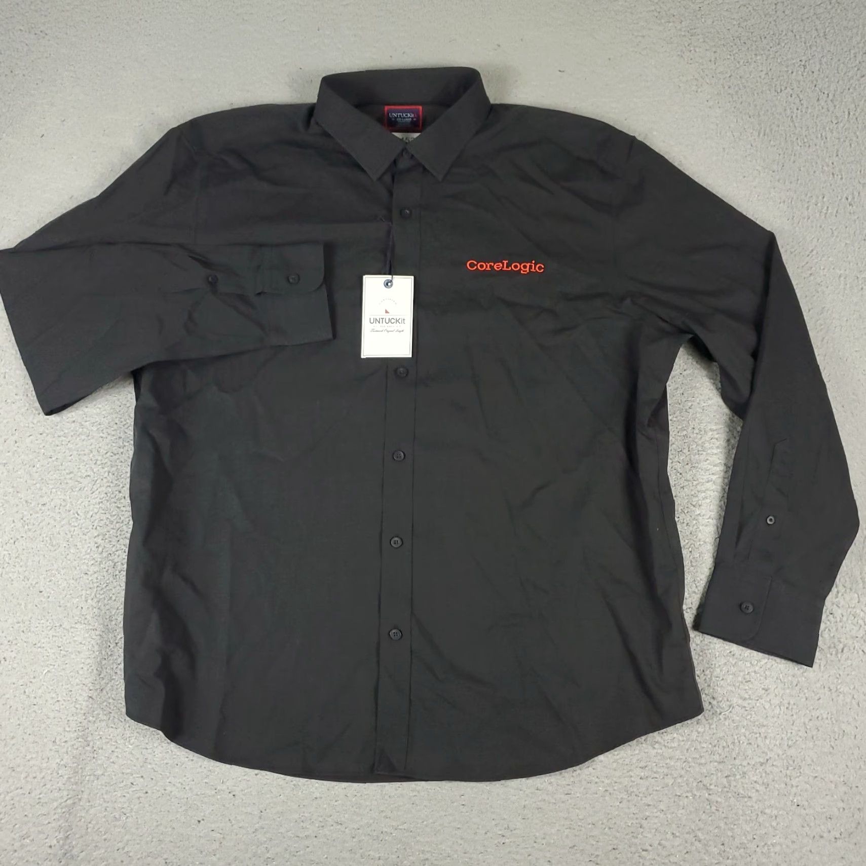 UNTUCKit UNTUCKit Shirt Men 2XL Black Button-Up Long Sleeve Casual Business Formal 2XL Black Cotton Blend Button-Up Mens Size US XXL / EU 58 / 5 - 2 Thumbnail