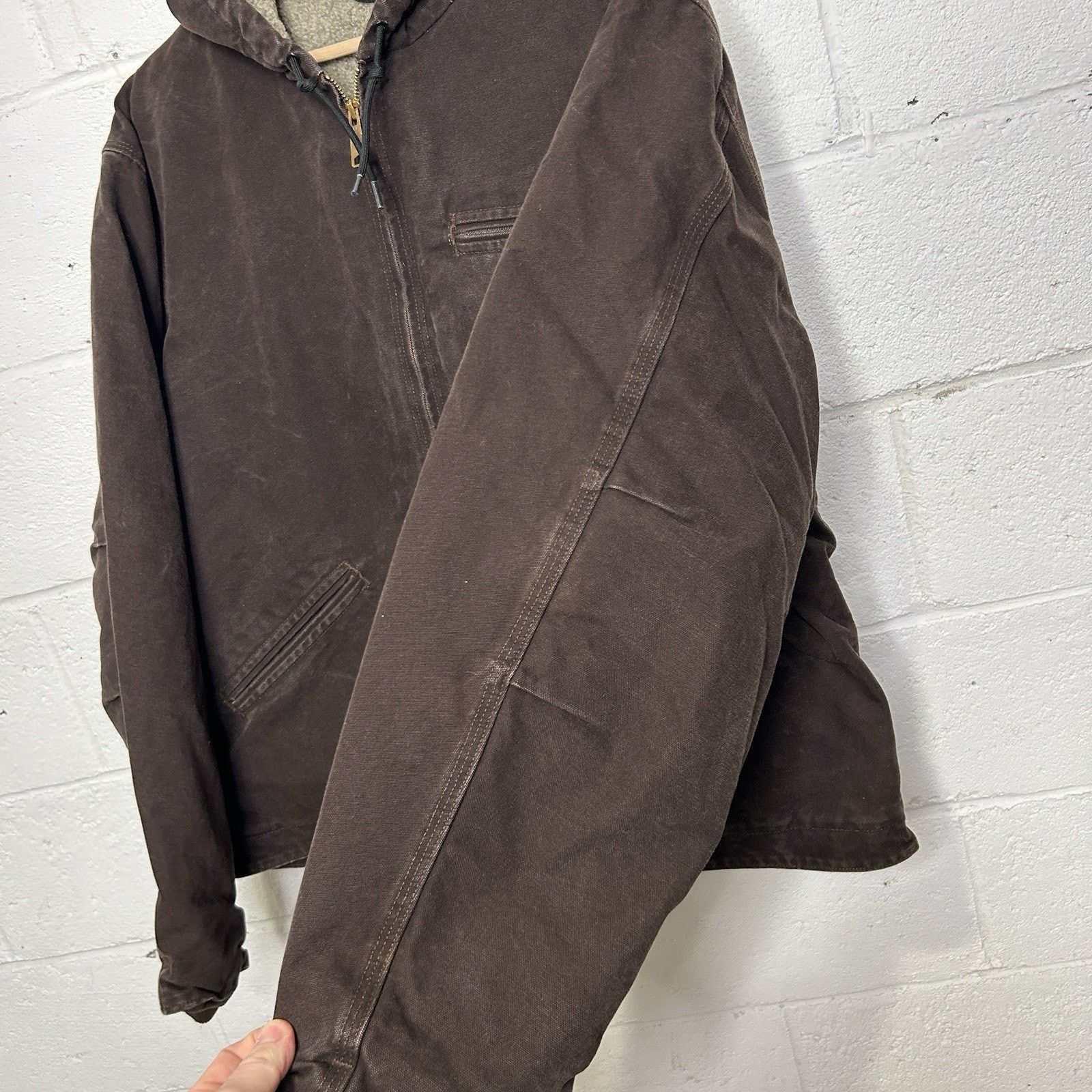 Carhartt VTG Carhartt Sherpa-Lined Hooded Detroit Jacket “Dark Brown” Size US XL / EU 56 / 4 - 8 Thumbnail