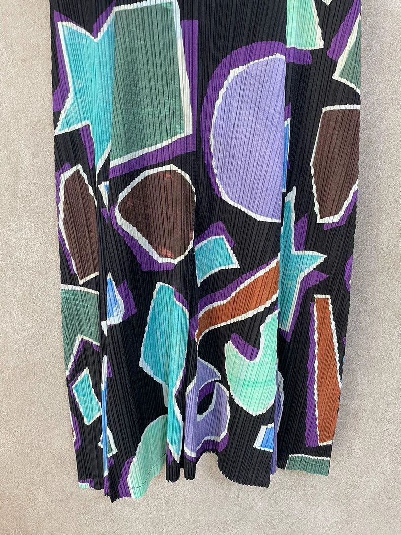 Issey Miyake Issey Miyake size:3 Blue, green and purple pleated dress Size XS / US 0-2 / IT 36-38 - 3 Thumbnail