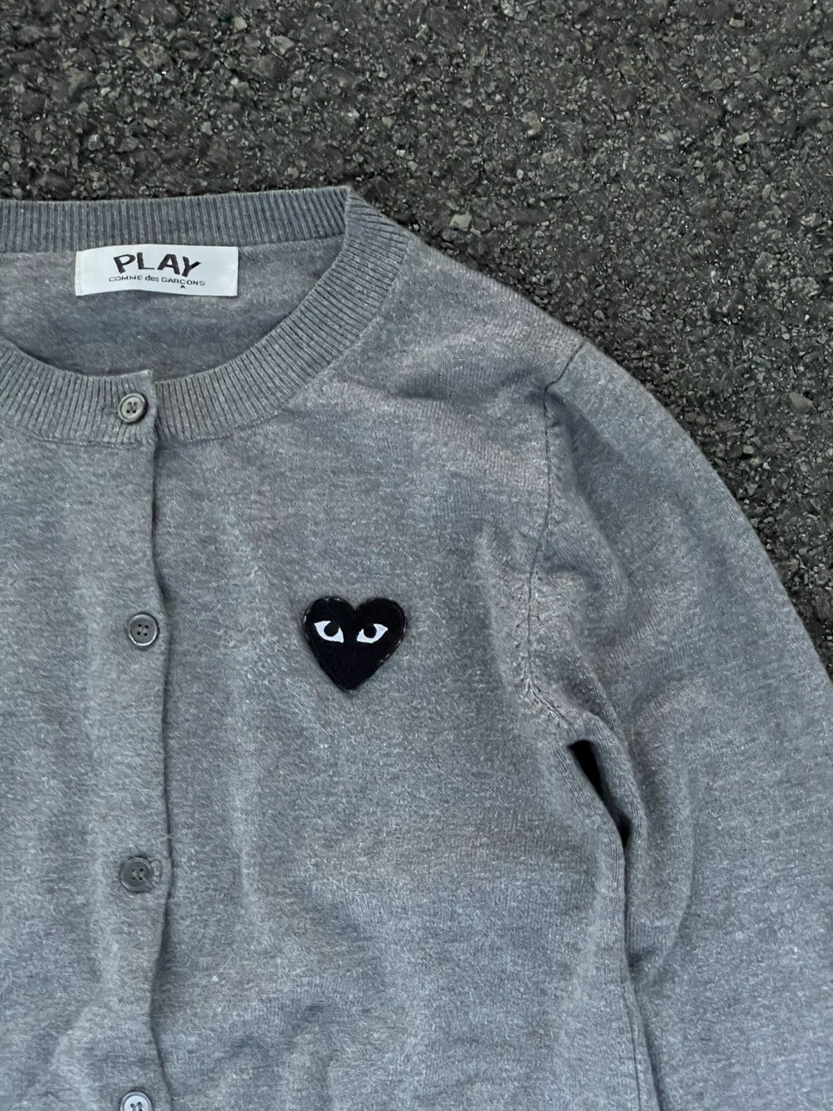 Comme des Garcons PLAY Grey Cardigan Women’s Size XS / US 0-2 / IT 36-38 - 1 Thumbnail