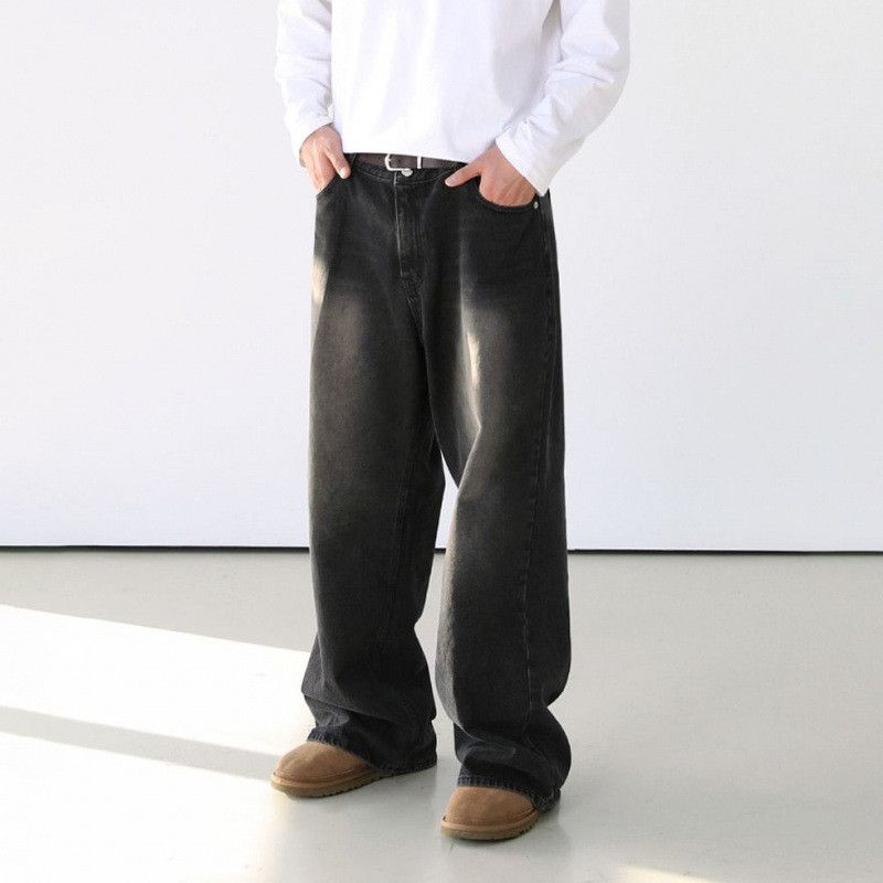 Japanese Brand × Jean Retro loose straight leg wide leg gradient jeans Size US 32 / EU 48 - 6 Thumbnail