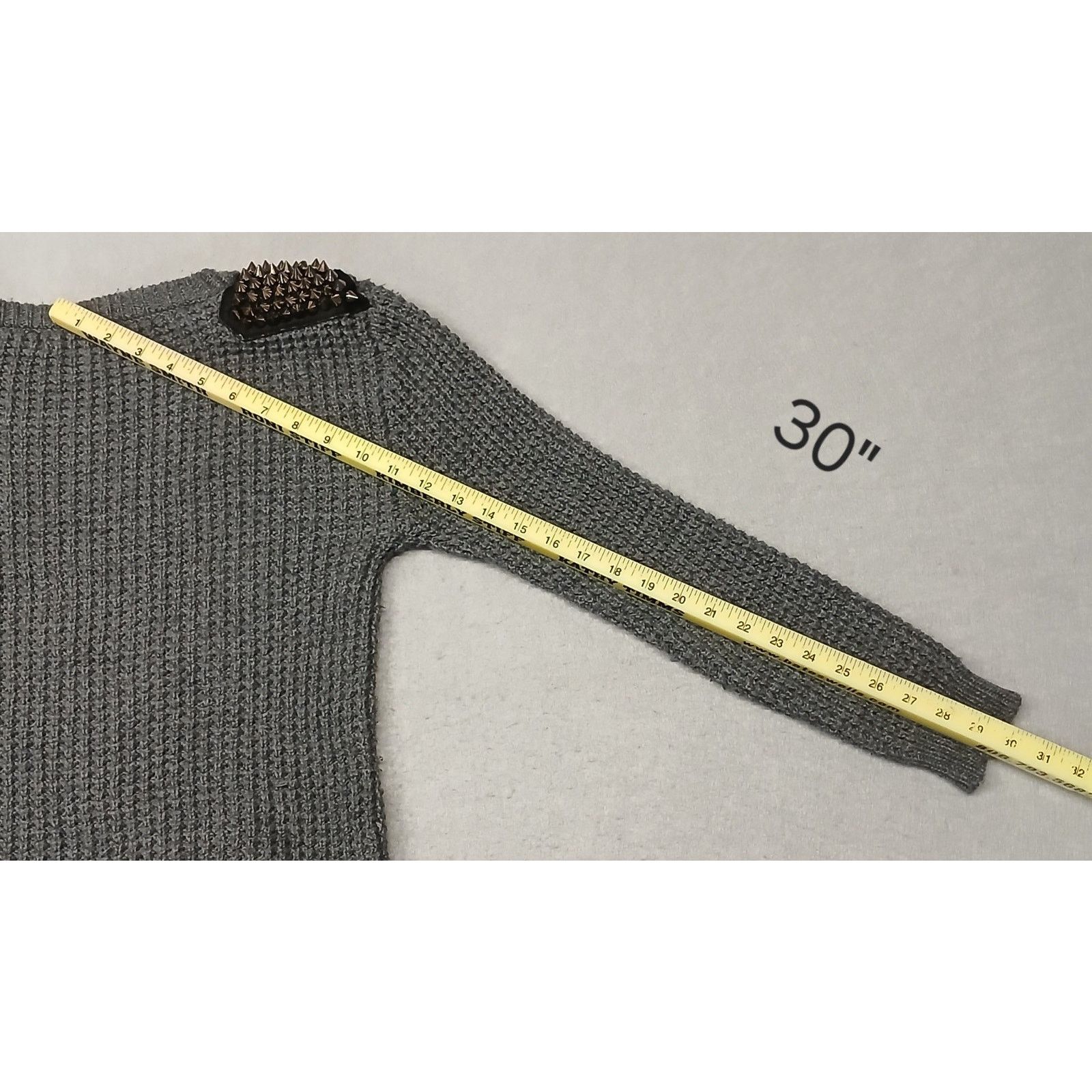 Other Love By Design (Medium) Unisex Gray Waffle Knit Sweatshirt Size M / US 6-8 / IT 42-44 - 8 Thumbnail