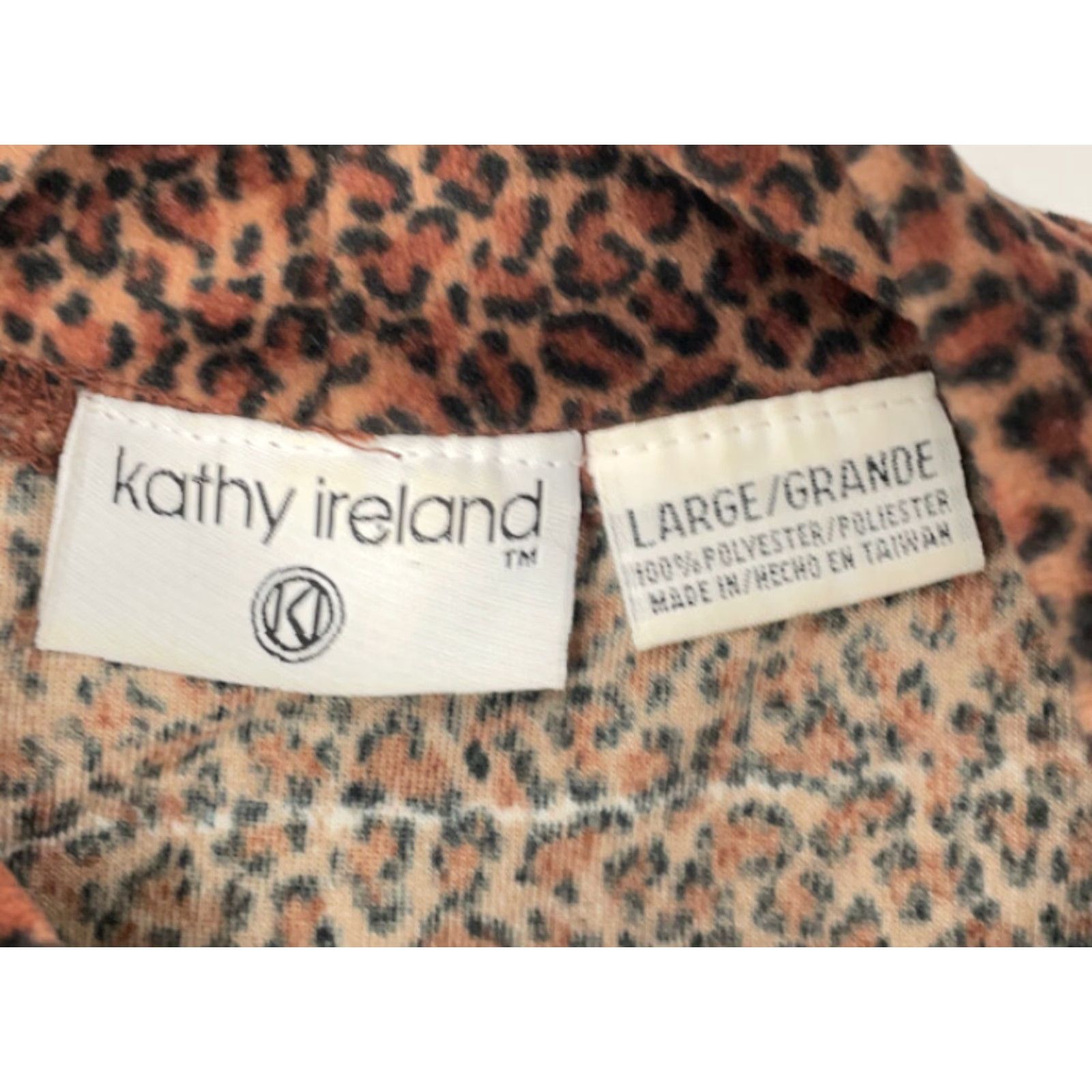 Velour VTG Leopard Print Velour High Neck Top Womens Large Retro Hipster Rock Punk Blouse Sweatshirt? Size L / US 10 / IT 46 - 4 Thumbnail