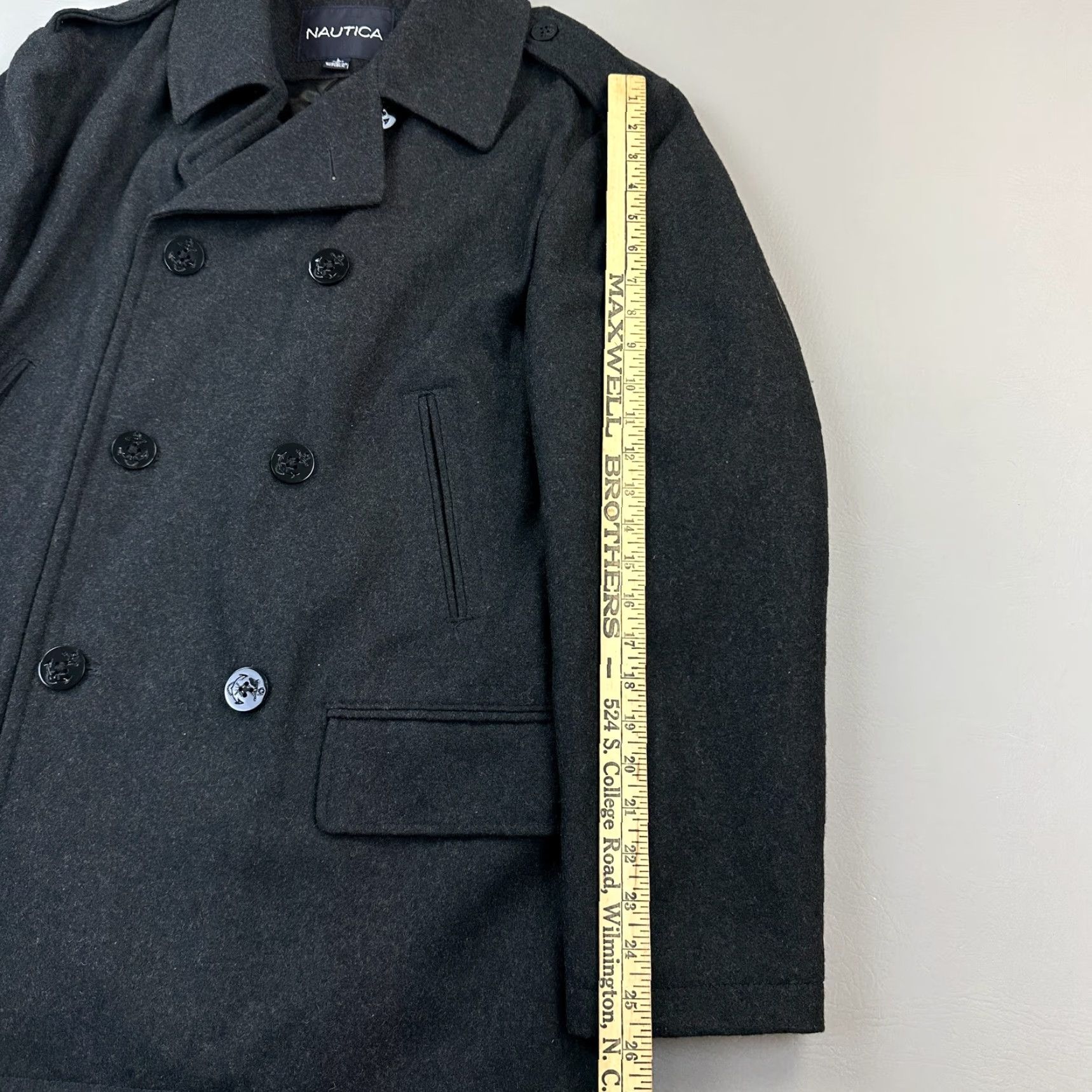 Nautica Nautica Peacoat Jacket Mens L Charcoal Wool Blend Quilt Lined Insulated Coat Size US L / EU 52-54 / 3 - 4 Thumbnail