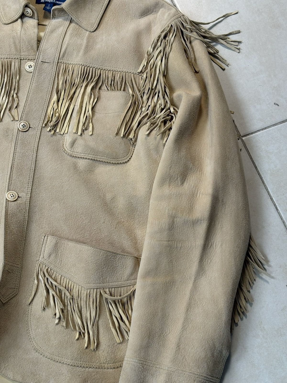 Polo Ralph Lauren Suede Fringe Cowboy Jacket Ralph Lauren Men L Vintage Size US L / EU 52-54 / 3 - 3 Thumbnail