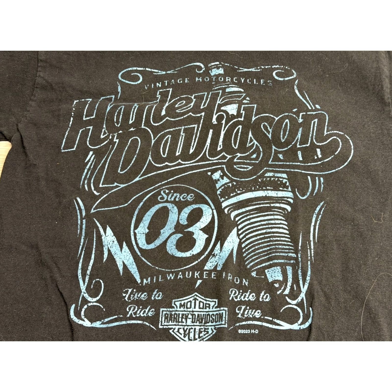 Harley Davidson Harley-Davidson T-Shirt Motor City Detroit Michigan Double Sided Graphic Tee S Black Cotton Vintage Men Size US S / EU 44-46 / 1 - 2 Thumbnail