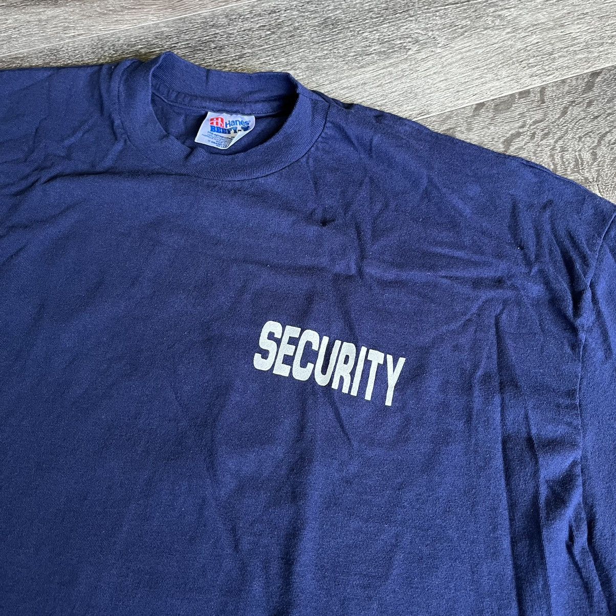 Drain Gang Vintage 1990s Ecco2K Style Security! Spellout Logo Tee Shirt Size US XXL / EU 58 / 5 - 5 Thumbnail