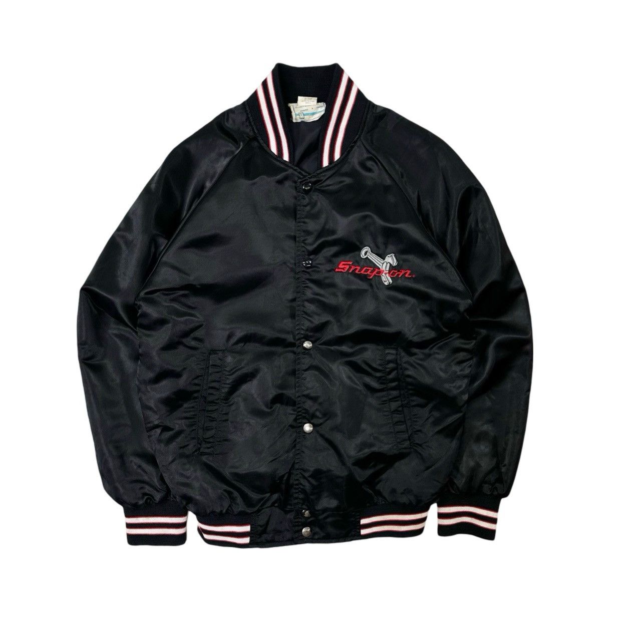 Vintage Vintage 90s Rare Snap-On Embroidered Satin Button Up Jacket Size US S / EU 44-46 / 1 - 1 Thumbnail