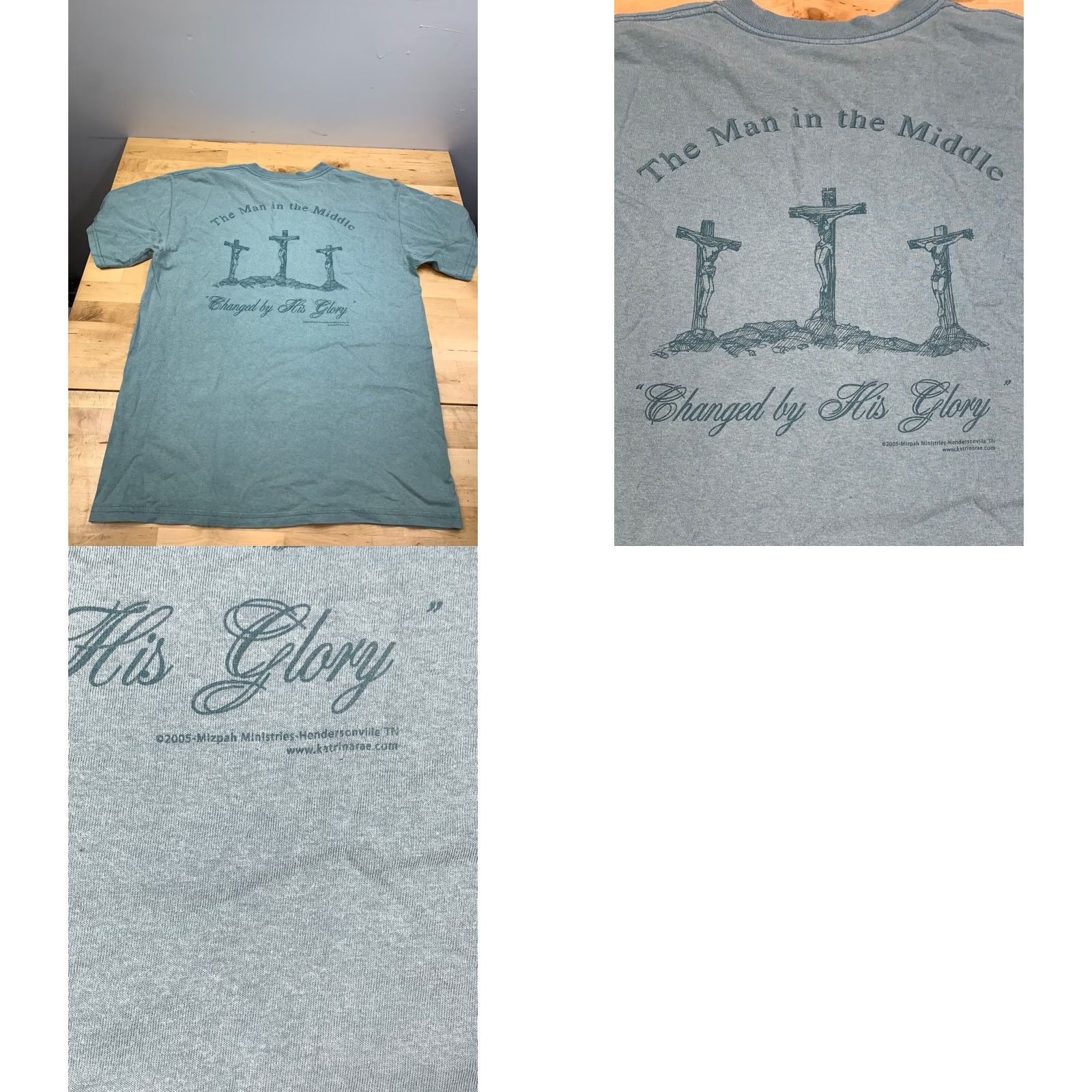 Vintage VINTAGE Mizpah! Jesus Shirt L Green The Man in the Middle Changed by His Glory Shirt Mens Green Jesus Religion Christian 90s Size US L / EU 52-54 / 3 - 8 Thumbnail