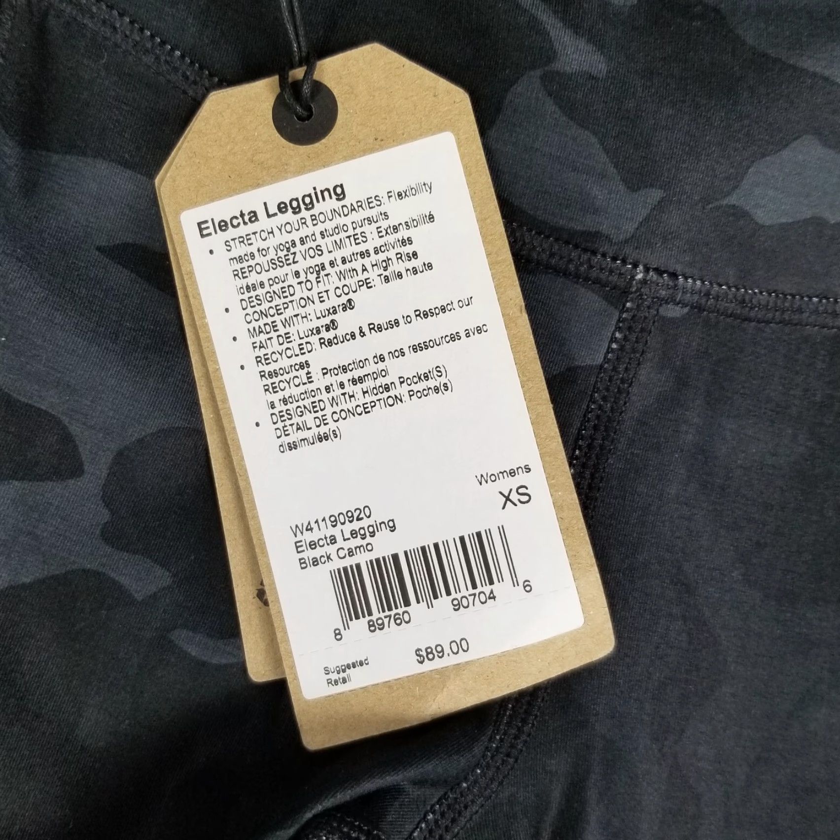 Prana prAna Electa Leggings Camo Full Length Yoga High Rise Woman XS Pocket NWT 9 Size 26" / US 2 / IT 38 - 2 Thumbnail