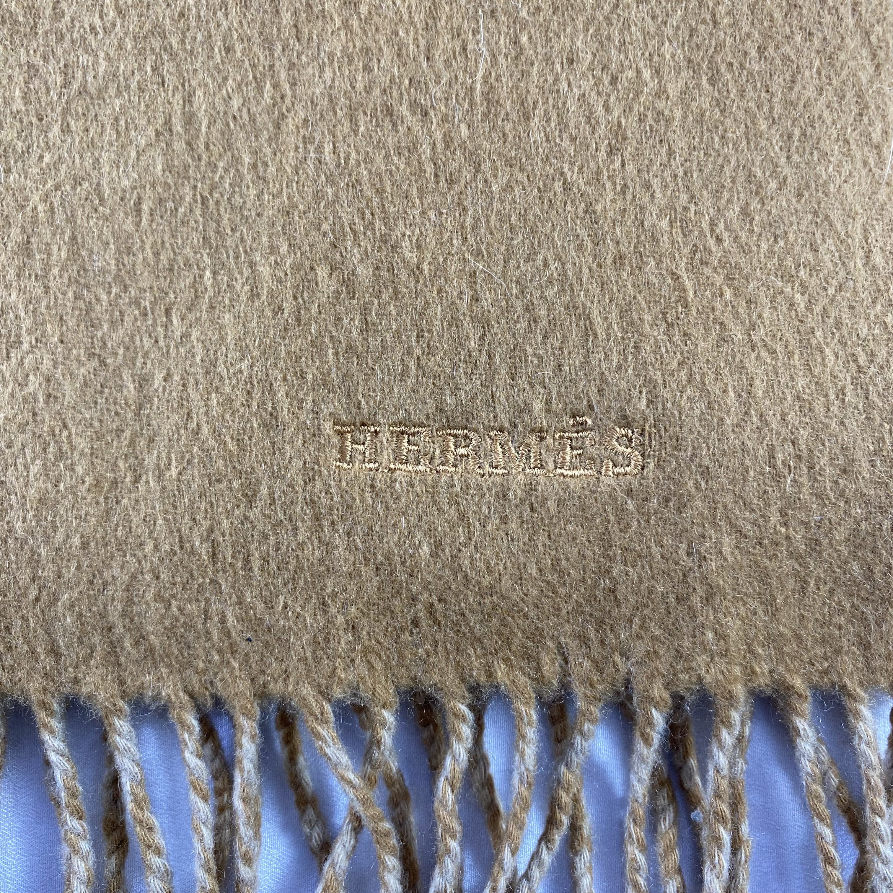 Hermes × Vintage Vintage Hermes Scarf Plaid Neck Wrap Cashmere Muffler Size ONE SIZE - 4 Thumbnail