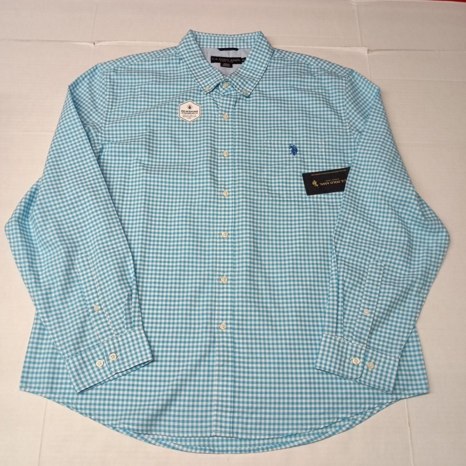 U.S. Polo Assn. U.S. Polo Assn. Woven Shirt Men 3XL River Blue White Checker Size US XXL / EU 58 / 5 - 1 Thumbnail