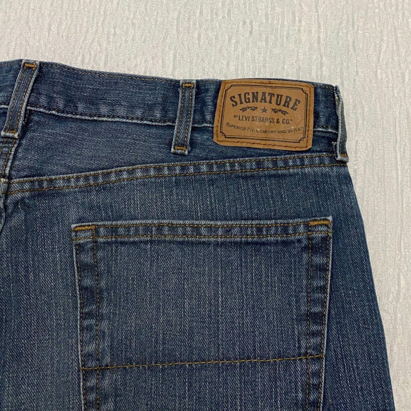 CO Signature Levi Strauss & Co Mens Jeans Regular Fit Blue Size 36x30 Size US 36 / EU 52 - 3 Thumbnail