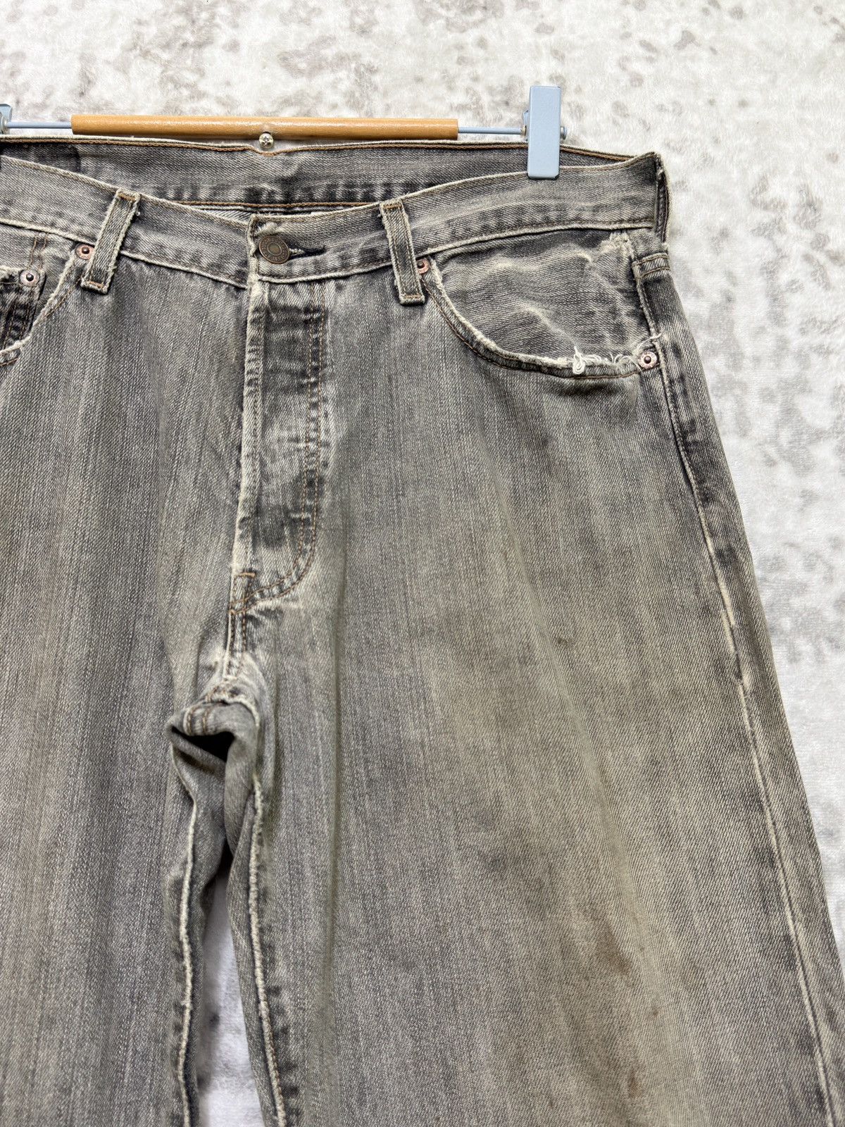 Levi's Vintage Levi's 501 Distressed Thrashed Mud Wash Denim Jeans Size US 32 / EU 48 - 5 Thumbnail