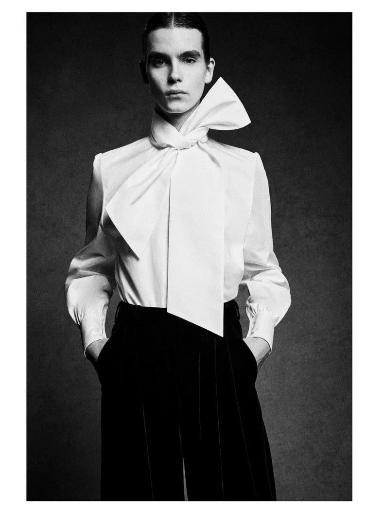 Saint Laurent Paris saint laurent paris size 38 23 FW show white big bow shirt Size S / US 4 / IT 40 - 7 Thumbnail