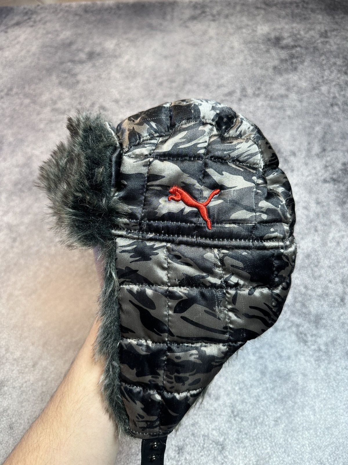 Puma Y2K Ushanka Puma Logo Hat Streetwear Very Rare Fur Casual Size ONE SIZE - 3 Thumbnail