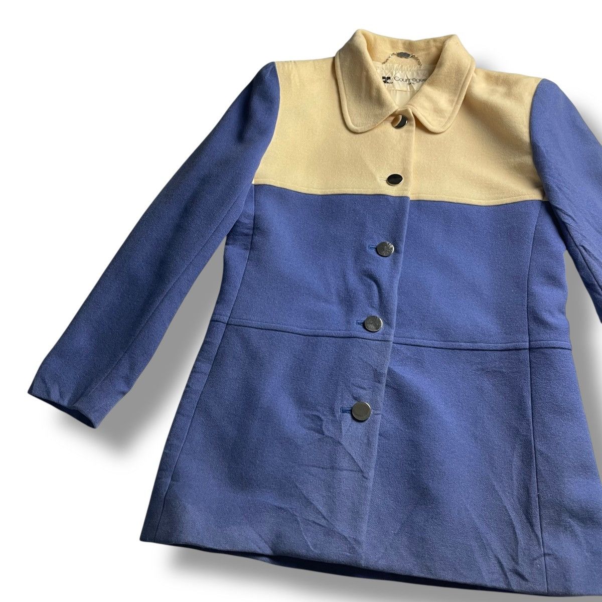 Courreges COURREGES PARIS TWO TONE 100% PURE NEW WOOL JACKET Size M / US 6-8 / IT 42-44 - 5 Thumbnail