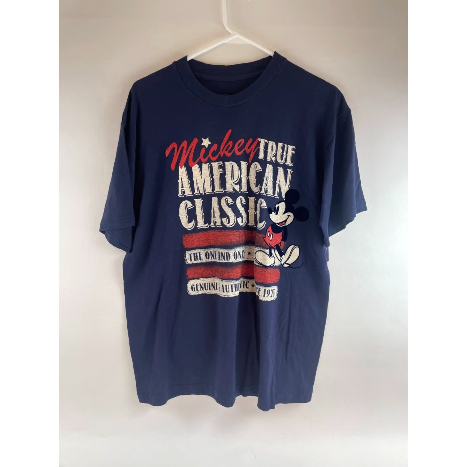 Disney Disney Shirt Men Size Large Navy Blue Mickey Mouse Velvet Details Crew Neck Size US L / EU 52-54 / 3 - 2 Thumbnail