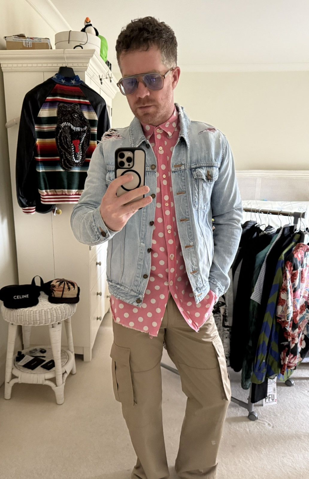Saint Laurent Paris SS21 Saint Laurent denim trucker jacket crash thrashed grail Size US L / EU 52-54 / 3 - 4 Thumbnail