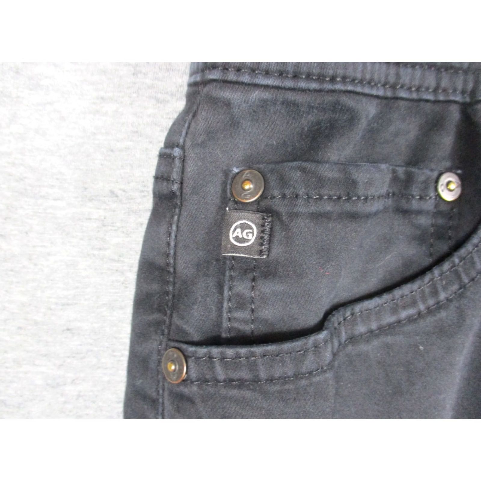 Vintage AG Adriano Goldschmied The Tellis Pants Mens 32x34 Black Slim Chino 5-Pocket Logo USA Modern Blokecore Size US 32 / EU 48 - 2 Thumbnail