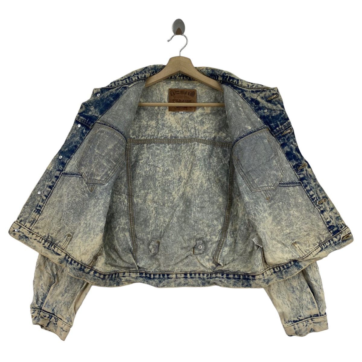 Edwin EDWIN GOLD-RUSH Motorcycle Bleach Style Denim Jeans Jacket Size US M / EU 48-50 / 2 - 6 Thumbnail
