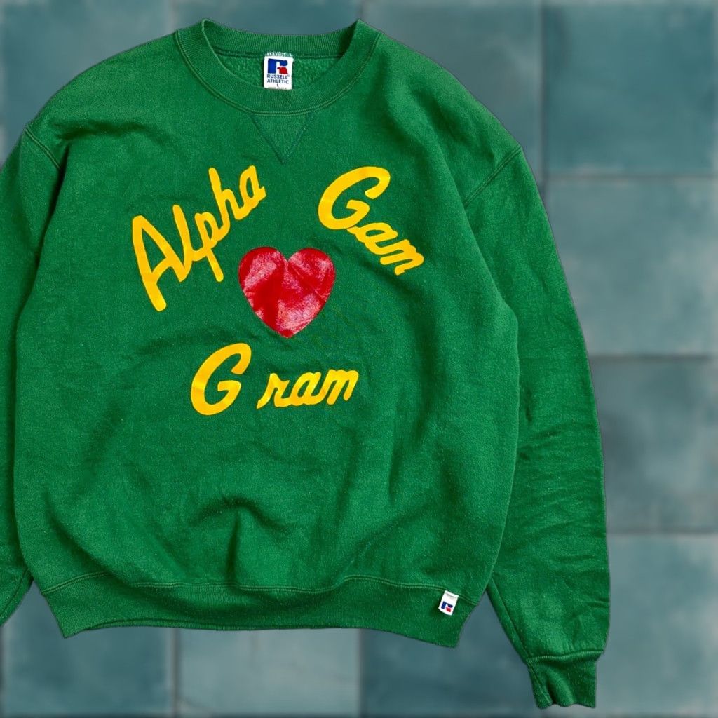 Russell Athletic VINTAGE Russell Athletic Sweatshirt Men L Crewneck All Seasons Green 90s College Sports Size US L / EU 52-54 / 3 - 1 Thumbnail