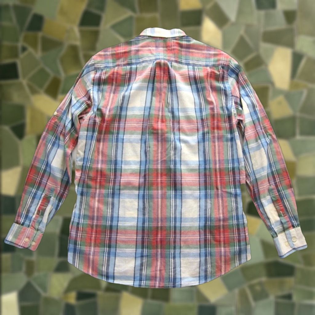 Tommy Hilfiger VINTAGE Tommy Hilfiger Island Madras Cotton Pink Blue Green Plaid Long Sleeve Button Shirt M Size US M / EU 48-50 / 2 - 1 Thumbnail