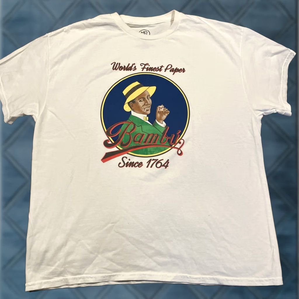 Vintage VINTAGE Merch Direct Bambu Rolling Papers White T Shirt Mens XL Crew Neck Short Sleeve Cotton Polyester Blend USA 80s Art Classic All Seasons Size US XL / EU 56 / 4 - 1 Thumbnail