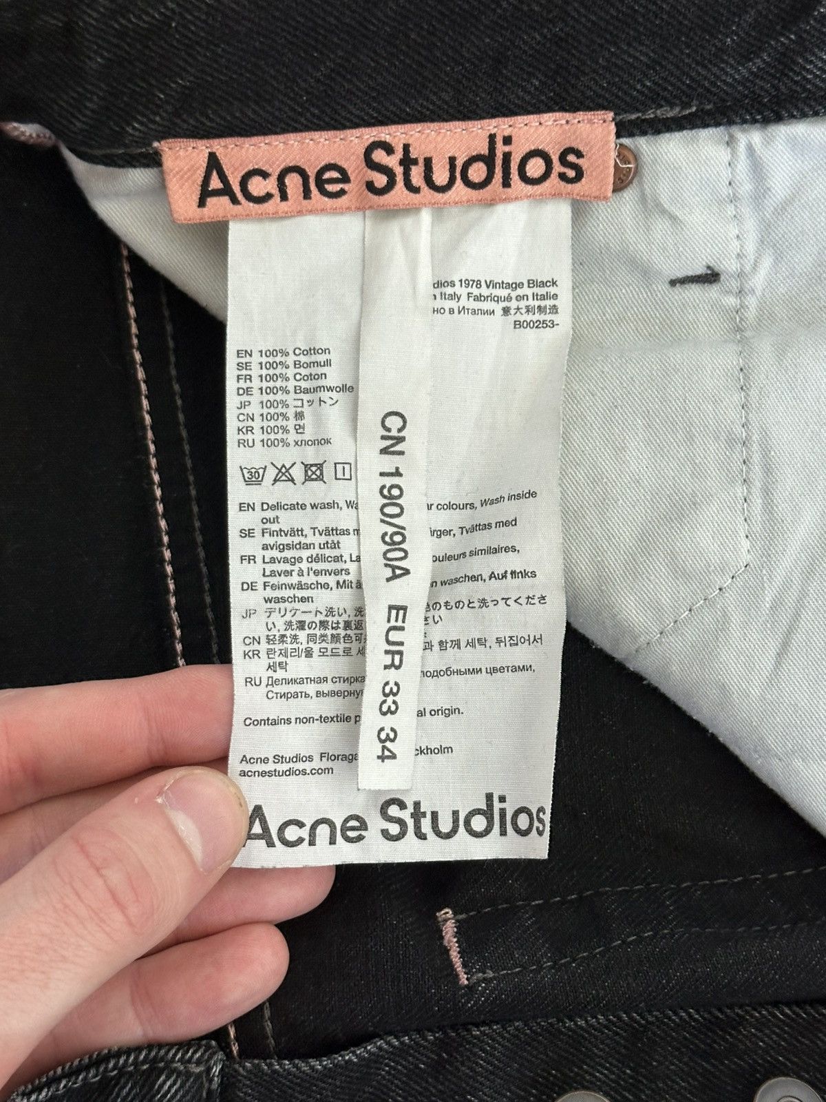 Acne Studios Acne Studios Denim Jeans with High Waist “2022” – Black. Size US 33 - 5 Thumbnail