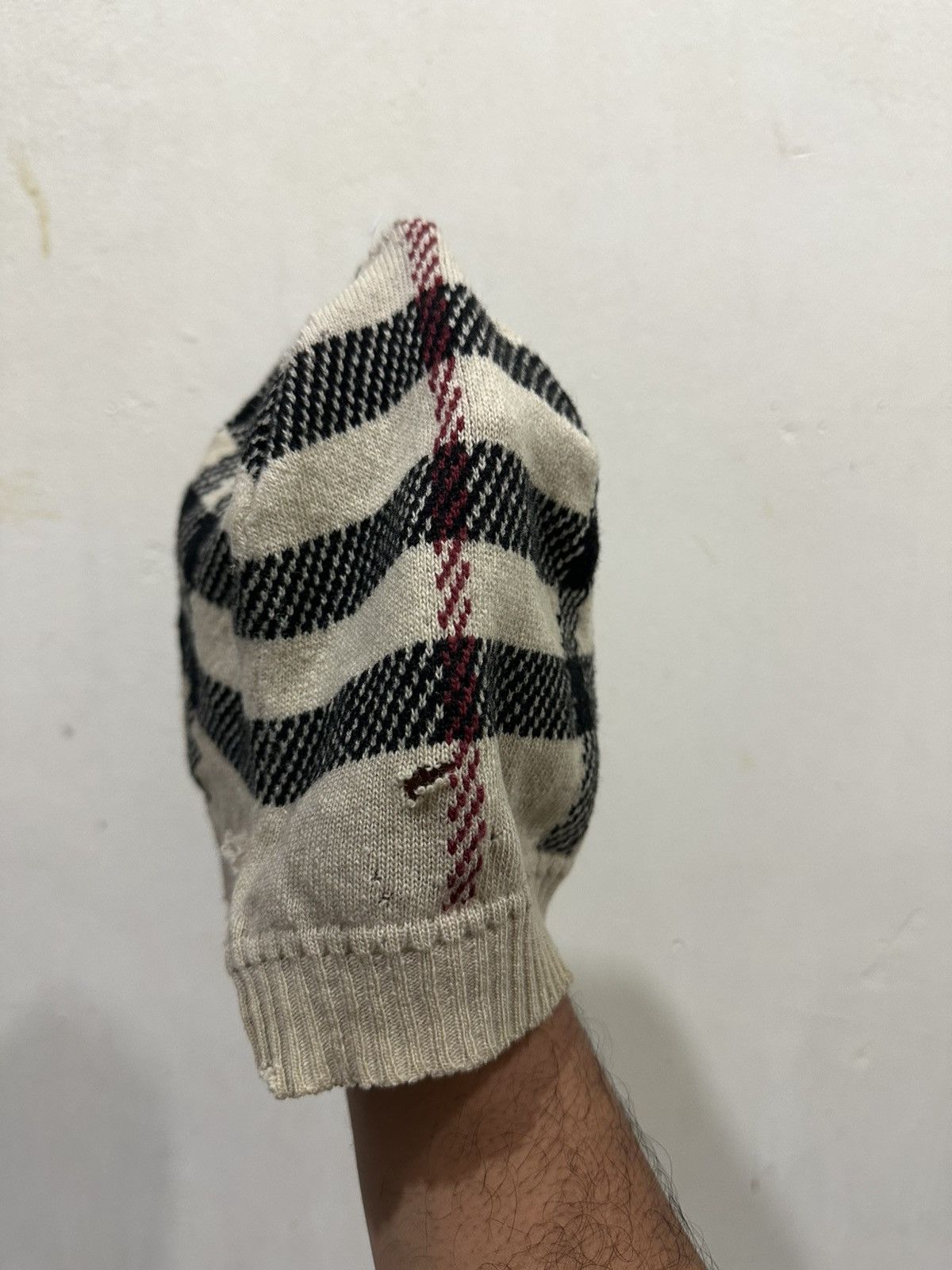 Burberry × Burberry Prorsum × Vintage Distressed Burberry Nova Check Stretchable Beanie Size ONE SIZE - 5 Thumbnail