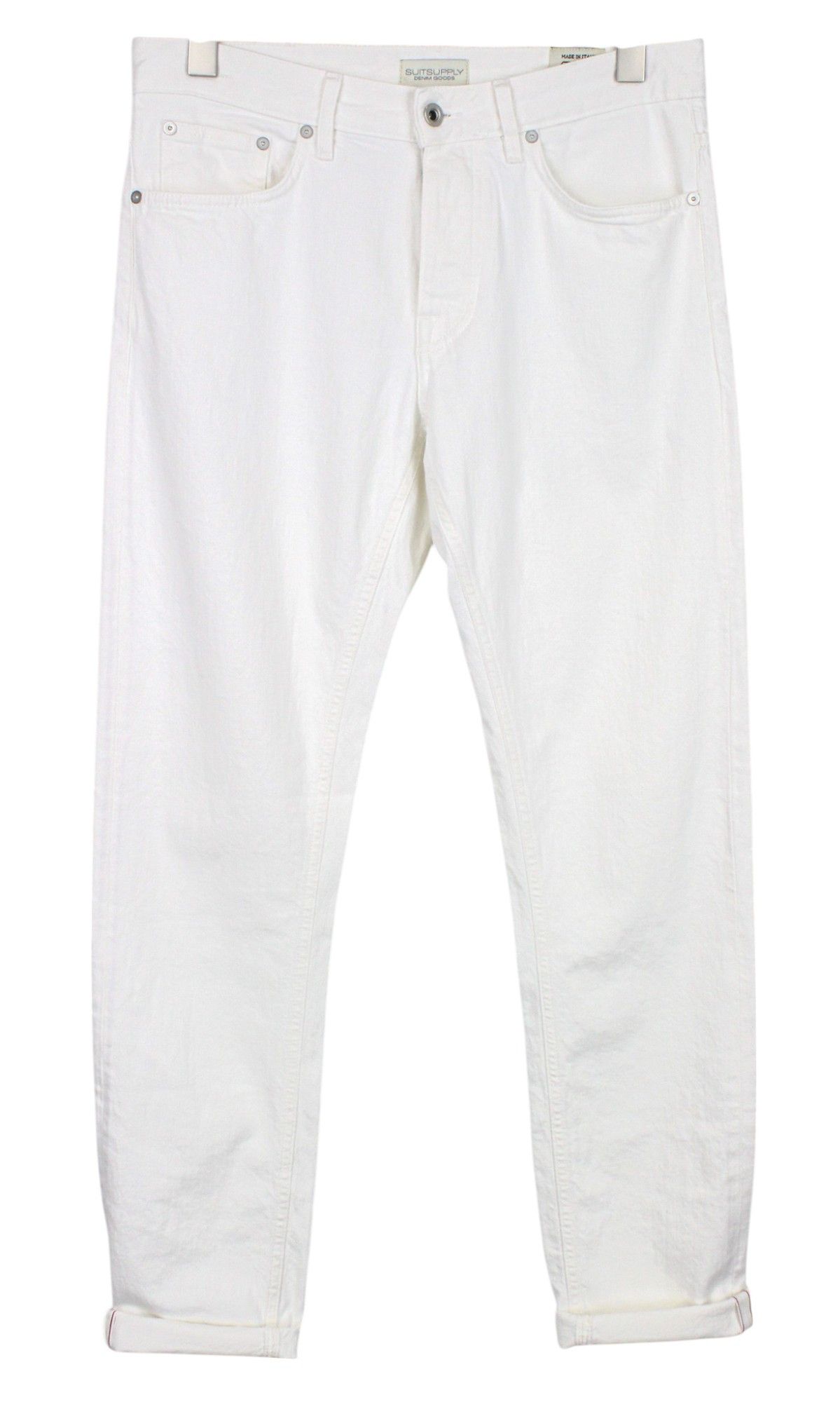 Suitsupply ALAIN W31/L32 White Cotton Denim Jeans 67849 Size US 31 - 1 Thumbnail