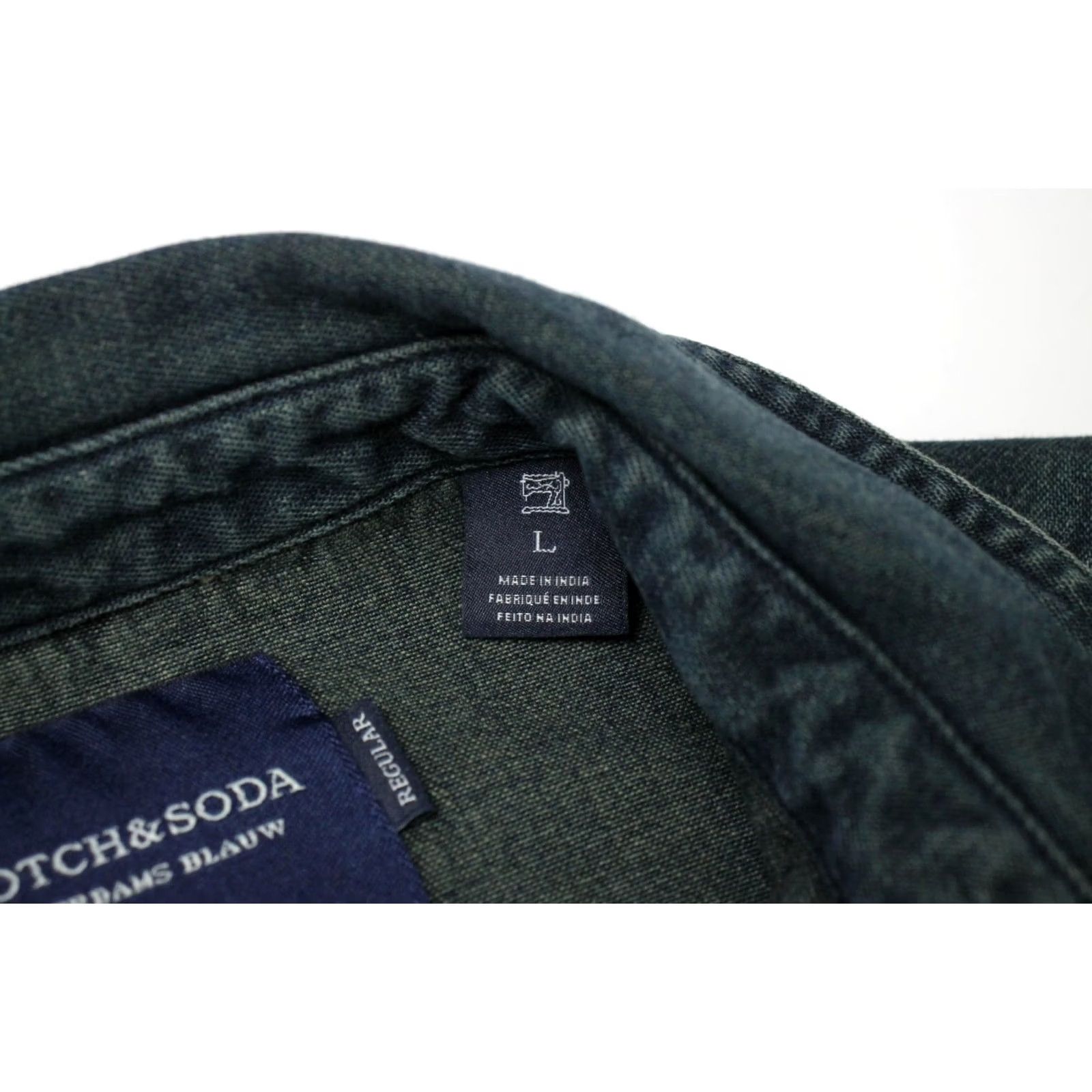 Scotch & Soda SCOTCH & SODA The Western Shirt Regular Shirt Men's LARGE Dark Denim Aged Look Size US L / EU 52-54 / 3 - 7 Thumbnail