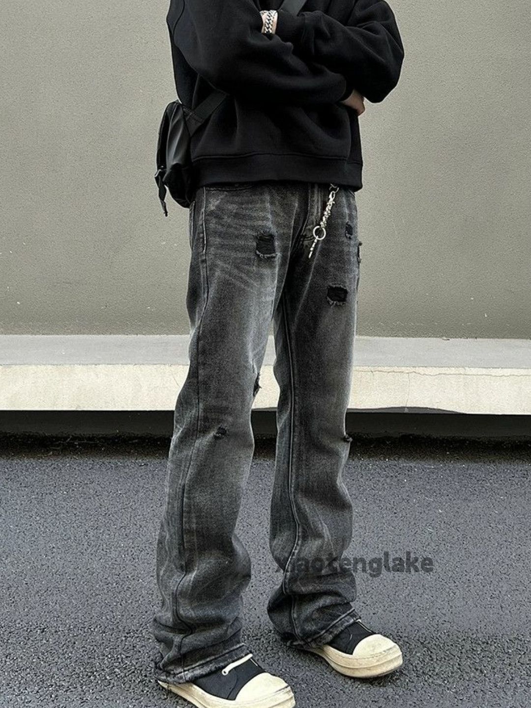 Jean × Vintage washed faded cleanfit punk grunge bootcut ripped jeans Size US 30 / EU 46 - 2 Thumbnail