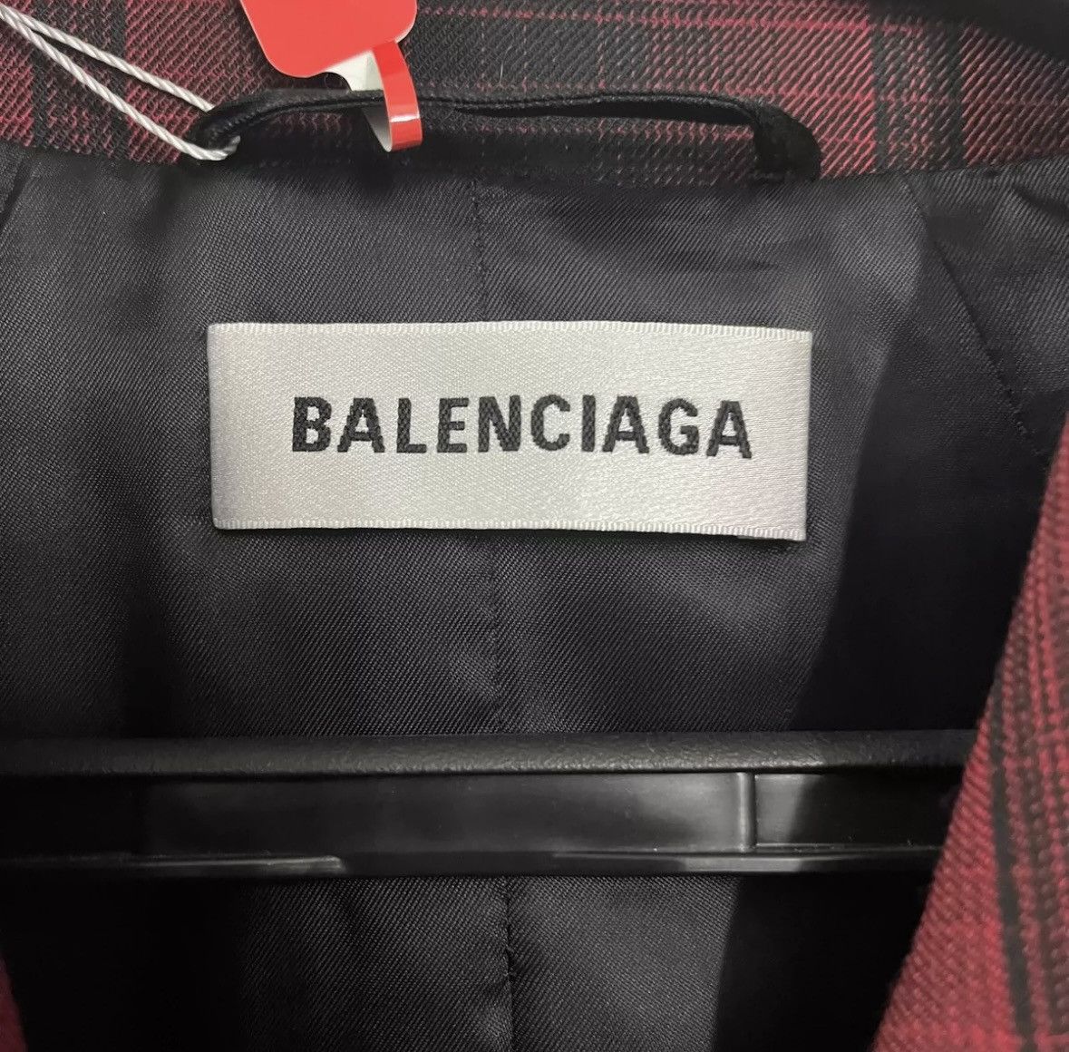 Balenciaga Balenciaga black red checked suit Size 34R - 3 Thumbnail