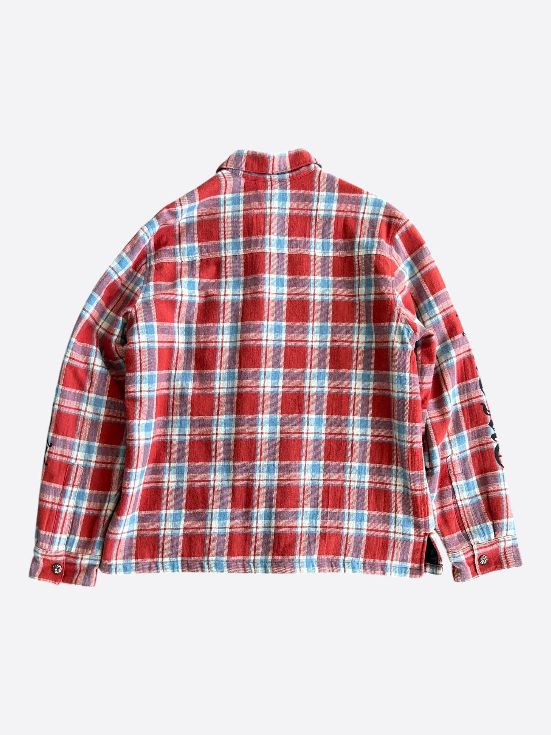 Chrome Hearts Chrome Hearts Red Checkered Padded Flannel Jacket Size US L / EU 52-54 / 3 - 2 Thumbnail