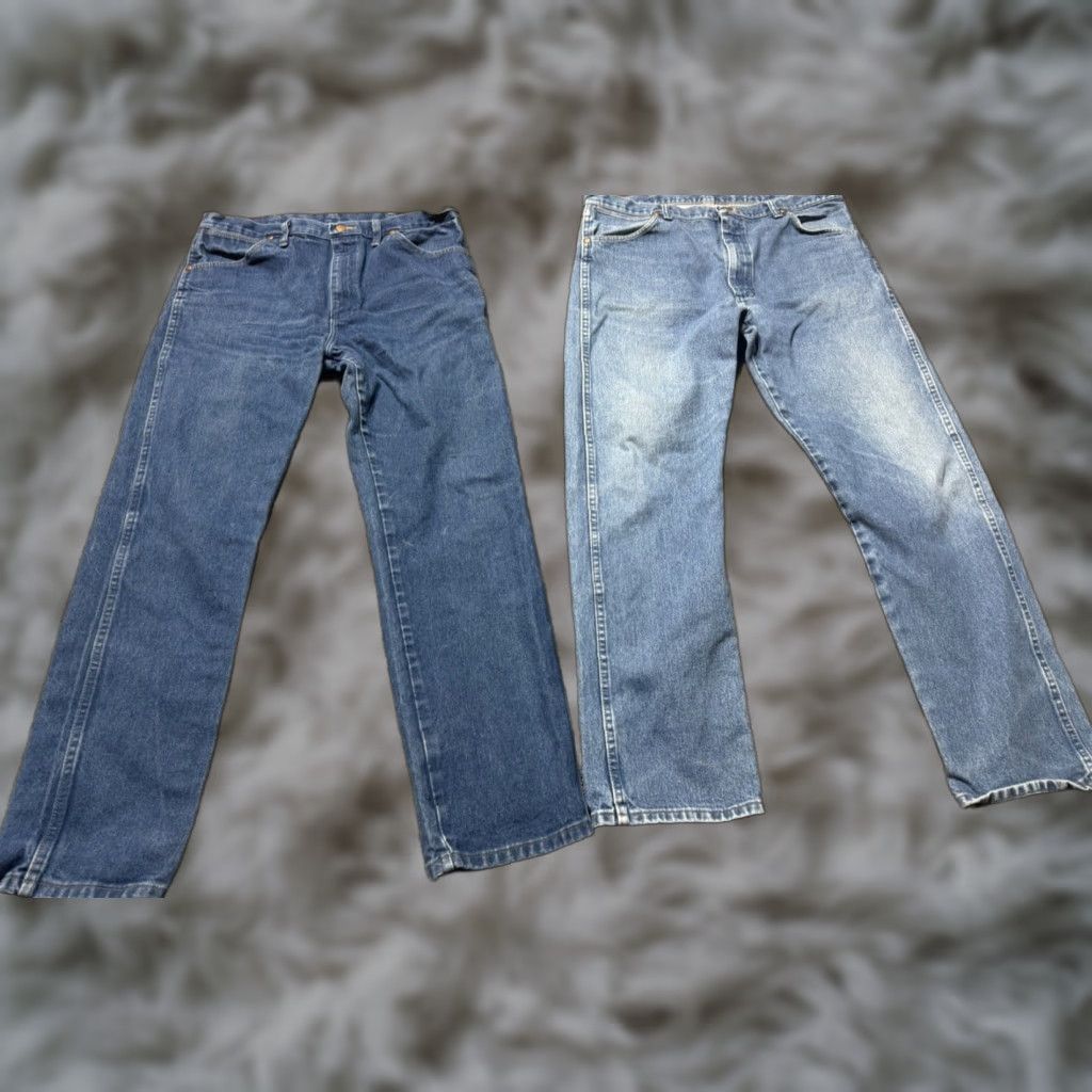 Wrangler Wrangler 13MWZ Cowboy Bootcut Jeans Men Size 36X32 & 35X32 Blue Denim 36in Waist 13MWZ Wrangler Cowboy Cut Mexico Lot Of 2 Size US 32 / EU 48 - 1 Thumbnail