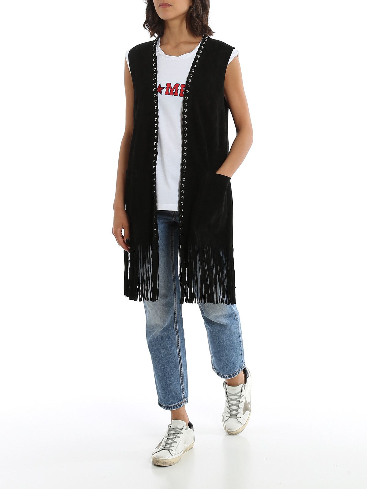 Golden Goose o1y0725 Sleeveless Leather Jacket in Black Size S / US 4 / IT 40 - 2 Thumbnail